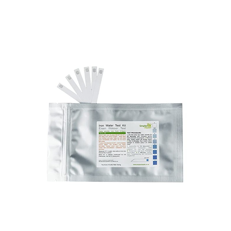 Water Iron Test Strips 0-5ppm (5 strips)