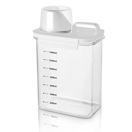 Luftdichter Waschmittelspender Mit Messbecher, Waschpulver Aufbewahrungsbox, Mehrzweck-Waschpulver Spender Waschpulver Dose, Waschmittelbox für Waschmittel WeichspüLer, Waschpulver-BehäLter(1800ML)