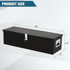 HarmoHaby Heavy Duty Aluminum Tool Box (39"x 13"x 10"-Black)