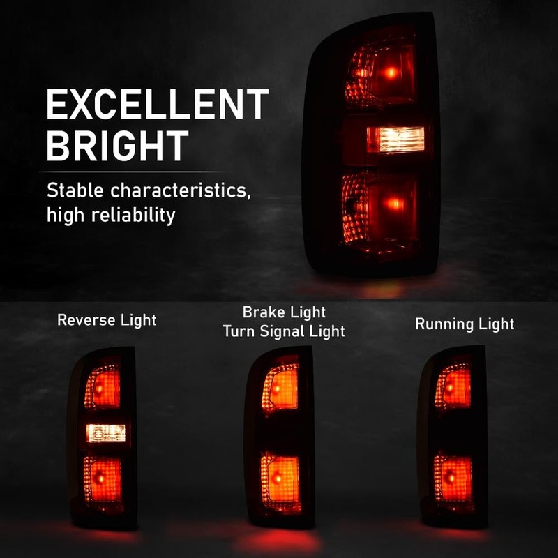 G-PLUS Left Tail Light Assembly w/Bulbs Driver Side, Fit For