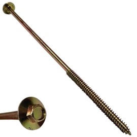 (10) 12" - Zinc Coated Rust Resistant Timber Tie - Heavy Duty Hex Head Structural Screw - 5/8" Wide Flange Head with coarse Thread for Secure Hold - Heavy Duty 3/16" Shank for Extra Strength