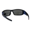 Xloop Mens Sunglasses Wrap Around Rectangle Biker Flame Black Blue,