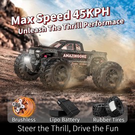 AMAZINGONE 20208 Version2 1/20 Scale Brushless Fast RC Cars for Adults, Max 45KMH High Speed Moster RC Buggy,Hobby RC Trucks 4X4 Offroad,All Terrain RTR Remote Control Car with 2 Bettery