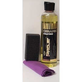 Proje Ceramic Coating 8 fl oz + FREE 3 suede microfiber cloths + FREE Applicator - Easy to Apply - High Gloss - Anti Scratch - Safe on All Surfaces - Hydrophobic SiO2 Top Coat For Cars, Trucks, RVs