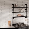 HDDFER Industrial Pipe Shelf Shelving Bookcase, Wall Mounted Rustic Bookshelf,