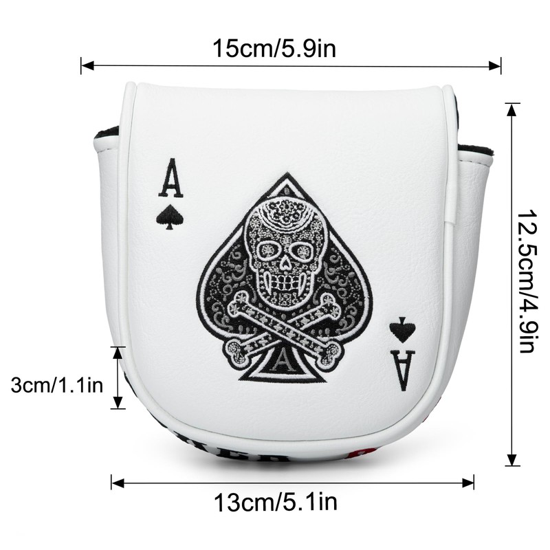 Golf Mallet Putter Cover Golf Headcover, Magnetic Closure Premium Leather