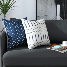 Homefeelzydys Kissenbezüge,Moderne Geometrie dekorative Baumwoll-Leinen-Kissenbezüge mit unsichtbarem Reißverschluss 45 x 45 cm Kissenbezug, 4er-Set für Wohnzimmerstuhl Sofa