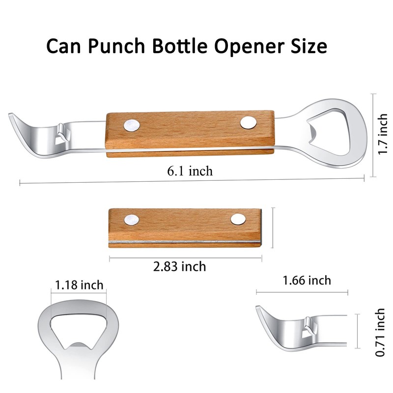 HANCELANT Can Punch Bottle Opener, Manual Stainless Steel Can Opener