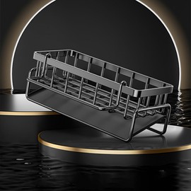 AIXXCUVQ Versatile Kitchen Shelf Organizer Space-Organizing Rack For Kitchen Spreaders Durable Carbon Steel Bathroom Accessories, Gray with pole