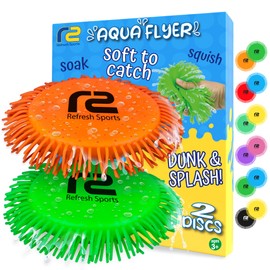 Water Flying Discs for Kids: Soft Sports Disc 2 Pack - Soaks The Target On Impact - Best Swimming Pool Toys & Beach Water Toys - Fun Toy Outdoor Games - Birthday Gifts for Boys & Girls All Ages