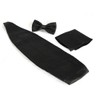 Miaomiao Cummerbund Bow Tie, Square, Set of 3, Black, Gentleman,