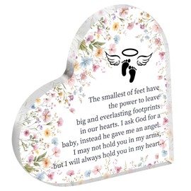 Miscarriage Gift For Mother Miscarriage Memorial Acrylic Desk Decor Sign Pregnancy Loss Memorial Gift For Loss Of Baby Sympathy Gift Home Room Desk Decoration Decorative (The smallest of feet acrylic)