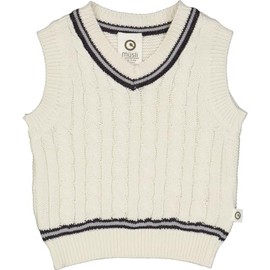 müsli Baby Boys' Knit Cable Sweater Vest, Balm Cream