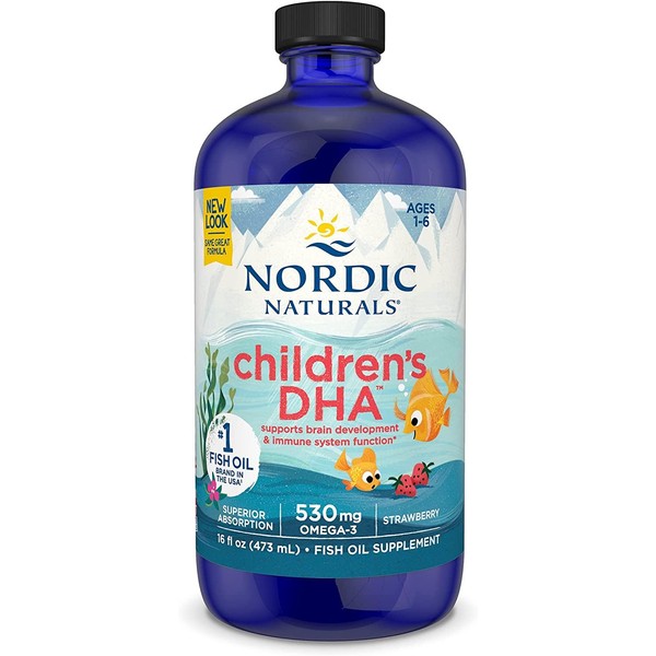 Nordic Naturals Children’s DHA, Strawberry - 473ml for Kids - 530 mg Omega-3 with EPA & DHA - Brain Development & Function - Non-GMO - 192 Servings