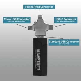 DREAMSCREENS USB 3.0 SD & MicroSD Dual Card Reader Compatible with iPhones, Androids, and Computers (Black)