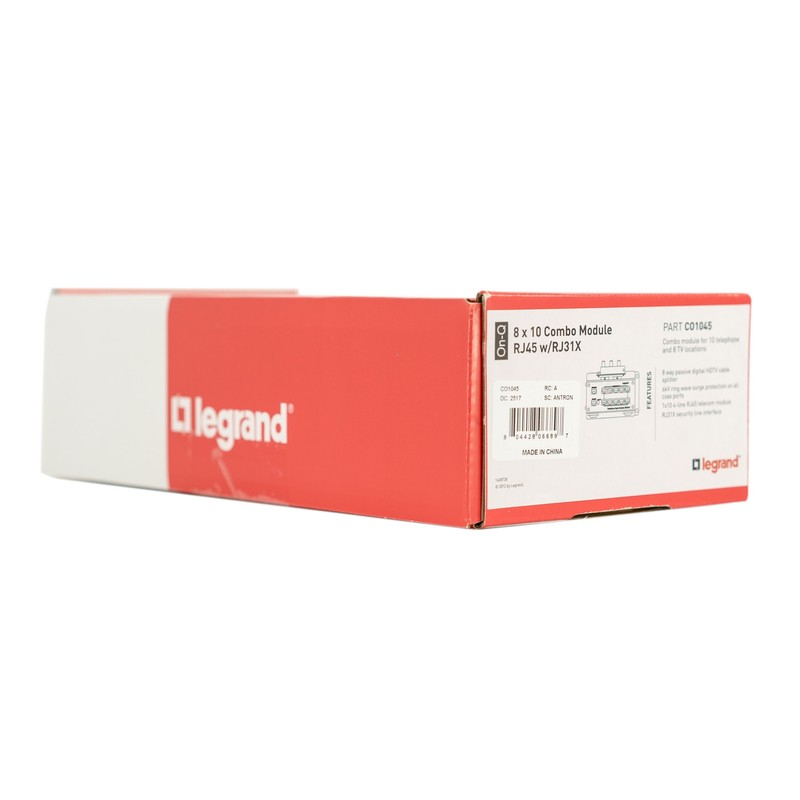 On-Q CO1045 8x10 Combo Module Rj45 W/Rj31x, 10X9, Black