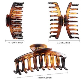 Hair Claw Clips for Women and Girls Thick Hair Large 4.3’’, Non Slip Jaw Clips Strong Hold Claw Grips Hair Styling Accessories 4 Pieces