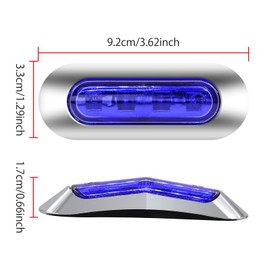 X-STYLE Side Marker Lamp, 4 LED 12 V, 24 V, Blue, Car Width Light, Rear Side Light, Signal Light, Truck, Trailer, Bus, Boat, General Purpose Mark Lamp, Set of 10 (Blue)