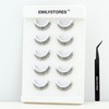 EMILYSTORES Press On Pre-Glued False Eyelashes, Wispy Light Texture Self