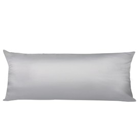 Brezoo Satin Pillowcase, Softer Than Silk Pillow Cases 1 Pack, Satin Pillowcases with Zipper, Cooling Pillow Cases Body Size, Gift for Women Men, Gray