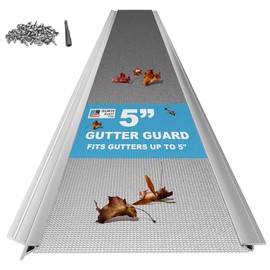 Gutter Guard Kit - 48FT (12 Pieces), Stainless Steel Mesh Gutter Guard, Fits 5-inch & Smaller Gutters, Heavy-Duty Aluminum Frame, Leaf Guard for Gutters, SmartPitch Technology, DIY-Friendly