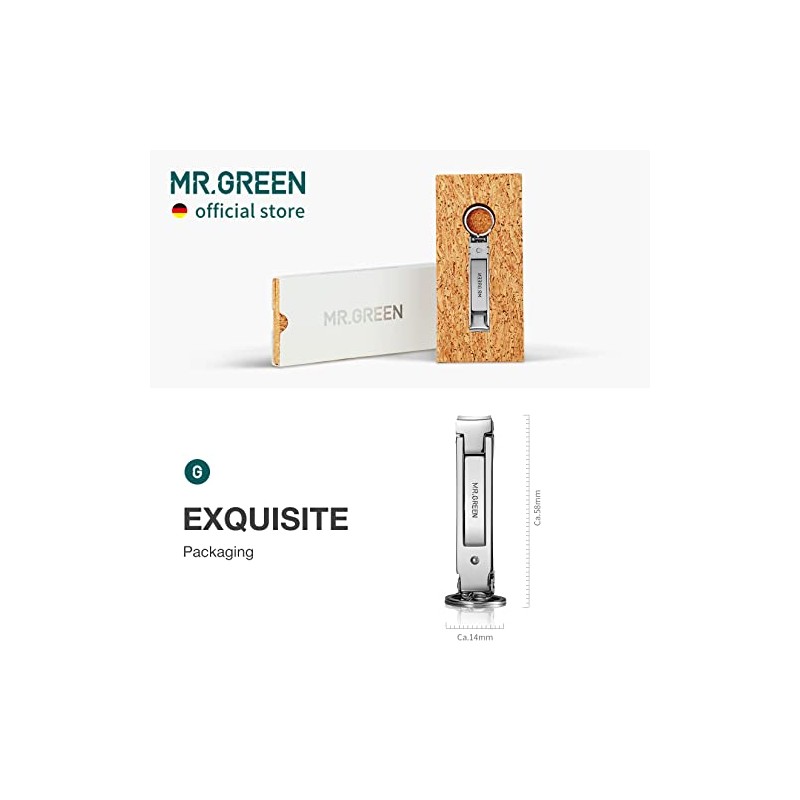MR.GREEN Cortauñas plegables pequeñas y delgadas tijeras de uñas de