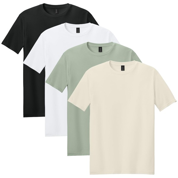 Gildan Softstyle G64000 T-Shirt Multipack (4-Pack, Large) - Unisex Cotton