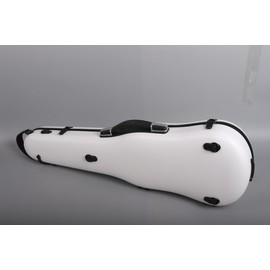 Vetimobato Hard Shell Violin Case 4/4 Full Size Strong Light Carbon Fiber Violin Box Anti-Scratch Scratch Shaped Flight Case Backpackable Travel Violin Case (White)