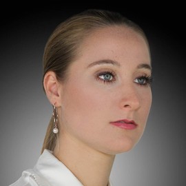 Nobel Schmuck Large Hoop Earrings 925 Sterling Silver Freshwater Pearl Gold Silver Rose Gold, Silver, Pearl