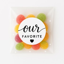 120pcs Our Favorite Wedding Candy Favor Stickers - Candy Bag Seals Wedding Stickers Bridal Shower Favor Treat Bag Stickers (OUR)