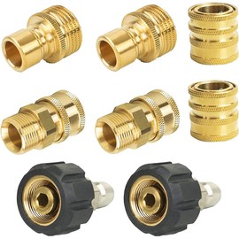 YSD Pressure Washer Quick Connect Kit, Quick Disconnect Kit with M22 Metric Male Thread Quick Connector, M22 Swivel to 3/8'' Quick Connect, 3/4" to Quick Release, 8 Pack