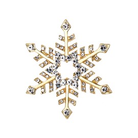 EVER FAITH Austrian Crystal Elegant Winter Snowflake Star Brooch Pin Clear, Crystal