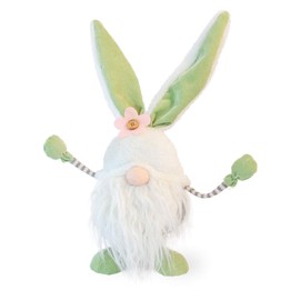Boston International Decorative Easter Gnome Tabletop Figurine, 14-Inches, Chet Bouncy Bunny