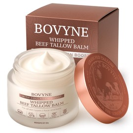 Beef Tallow for Skin 100% Organic Grass-Fed| Whipped Face & Body Moisturizer with Collagen Boost, Honey, Beeswax & Oils – Non-Sticky, Fast Absorbing, Gentle for All Skin Types (2 Oz, Un scented)