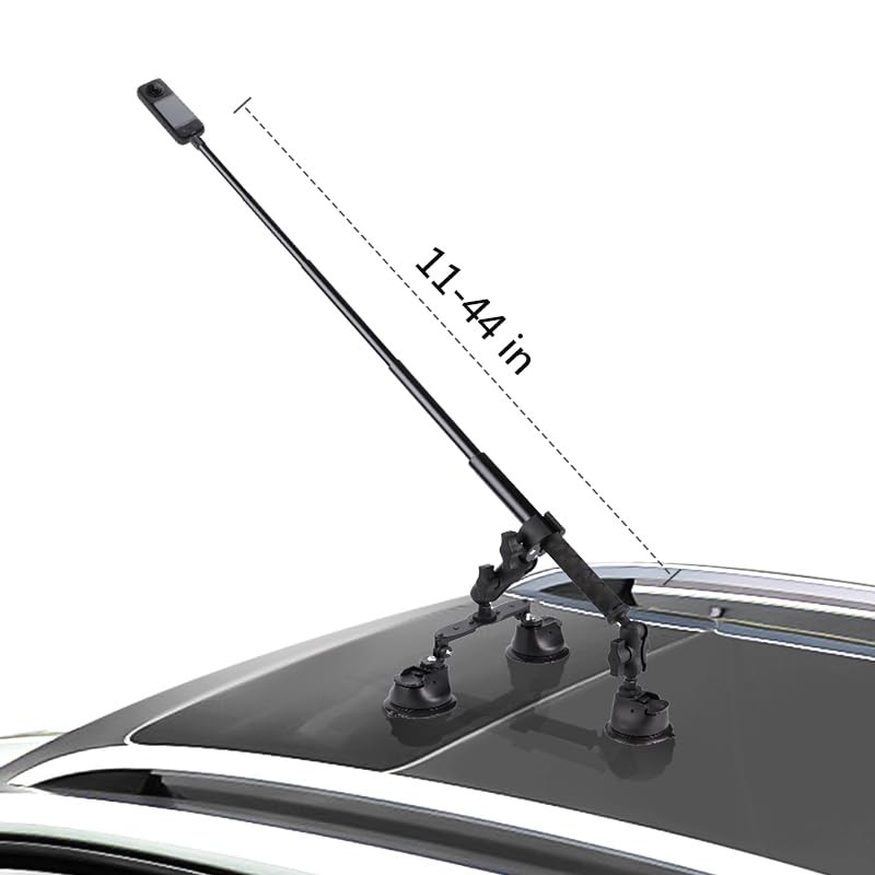 Lupholue 44-Inch Extendable Selfie Stick Car Mount Kit Universal Suction