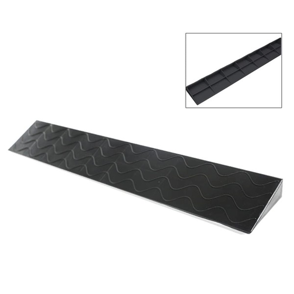 Portable Threshold Ramp, Wheelchair Entrance Ramp Indoor Plastic Uphill Mat Thicken The Bottom Of The Grid 5 Colors For Home, Bathroom, Easy To Install (Color : Black, Size : 100x10x4.5cm)