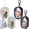 4pcs Clear Figure Display Bag with Keychain Pompom Ball Portable