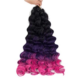 Feibin Hair Extensions Wig Curly Hair Bundles Set of 3 Braid Hip Hop Dance Hairstyle Jumbo Pigtails for Braiding Gradient Hair Extensions Braid Cornrow Braid Unisex Hair Extensions Cosplay (1#)