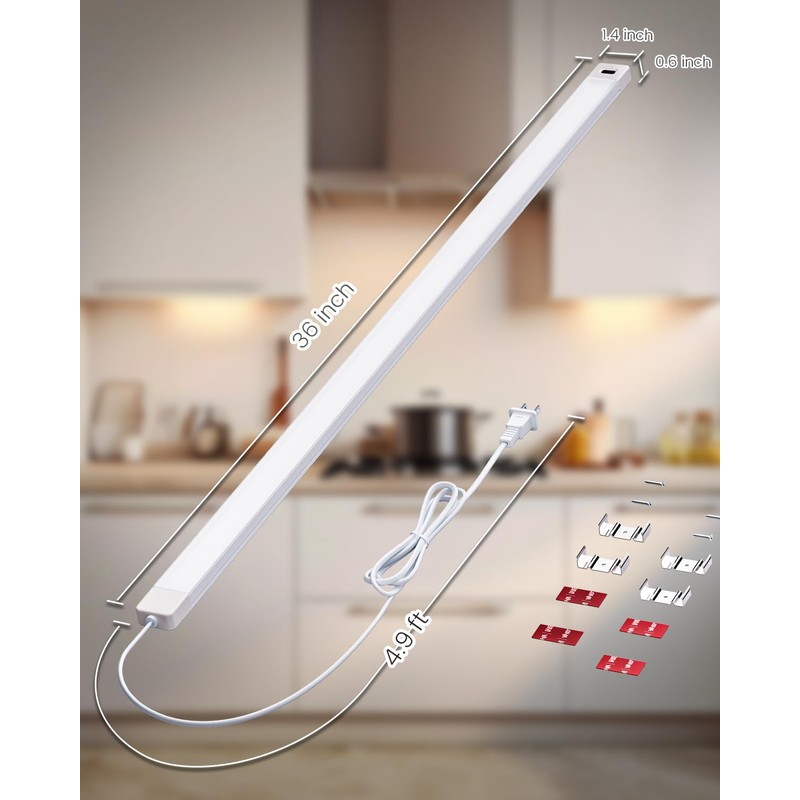 MYPLUS 36 Inch Under Cabinet Lights with Hand Wave, Under