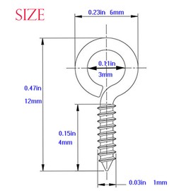 CEEYSEE 300 Pcs Small Screw Eye Mini Screw Eye Pin Peg Self Tapping Screws Hooks Ring for Arts Crafts Projects (YJY0)