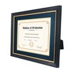 FramePro 8.5x11 Diploma Frame with Navy over Gold Mat, 11x14