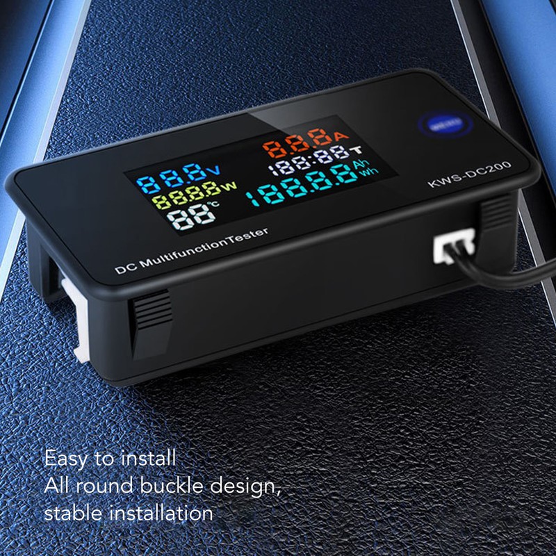 DC Digital Voltmeter Ammeter DC200 100A LCD Color Display 7