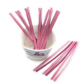 Weststone 100pcs 4" Rose Pink Metallic Twist Ties foil Twist Ties for Cello Bags Treat Bags in Birthday Party Wedding Party