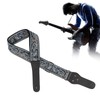 Electric Guitar Strap Adjustable Nylon Embroidered Shoulder Strap with Non