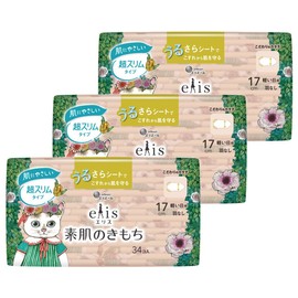 [Bulk Purchase] Ellis Higuchi Yuuko Planned Product, Ultra Slim, 6.7 inches (17 cm) (Light Day), No Wings, 34 Sheets x 3 Pieces