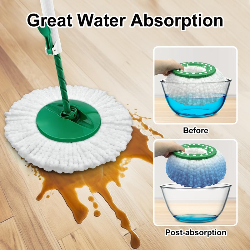 6 Pack Mop Head Replacement for Libman Tornado Spin Mop