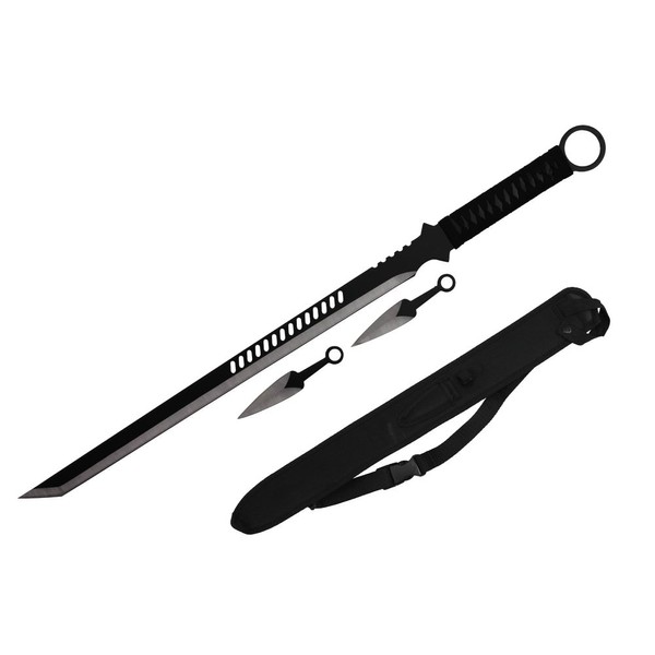 Ninja Sword Machete Throwing Knife Tactical Katana Tanto Blade, 27-Inch