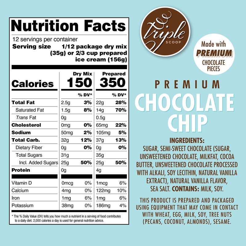 Triple Scoop - Premium Vanilla Choc Chip Ice Cream Mix