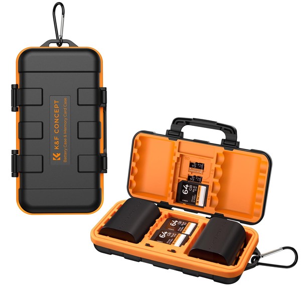 K&F Concept Camera Battery Memory Card Case, Professional Water-Resistant Anti-Shock