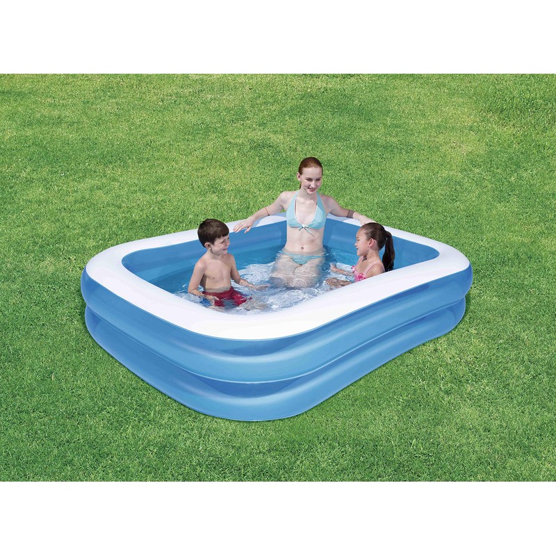 Bestway - Deluxe Rectangular Blue Inflatable Pool, 211 x 132